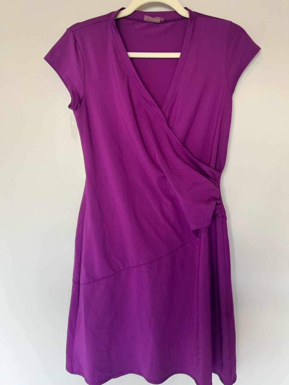 Athleta Wrap Dress V Neck Stretch Exercise Tennis Purple S